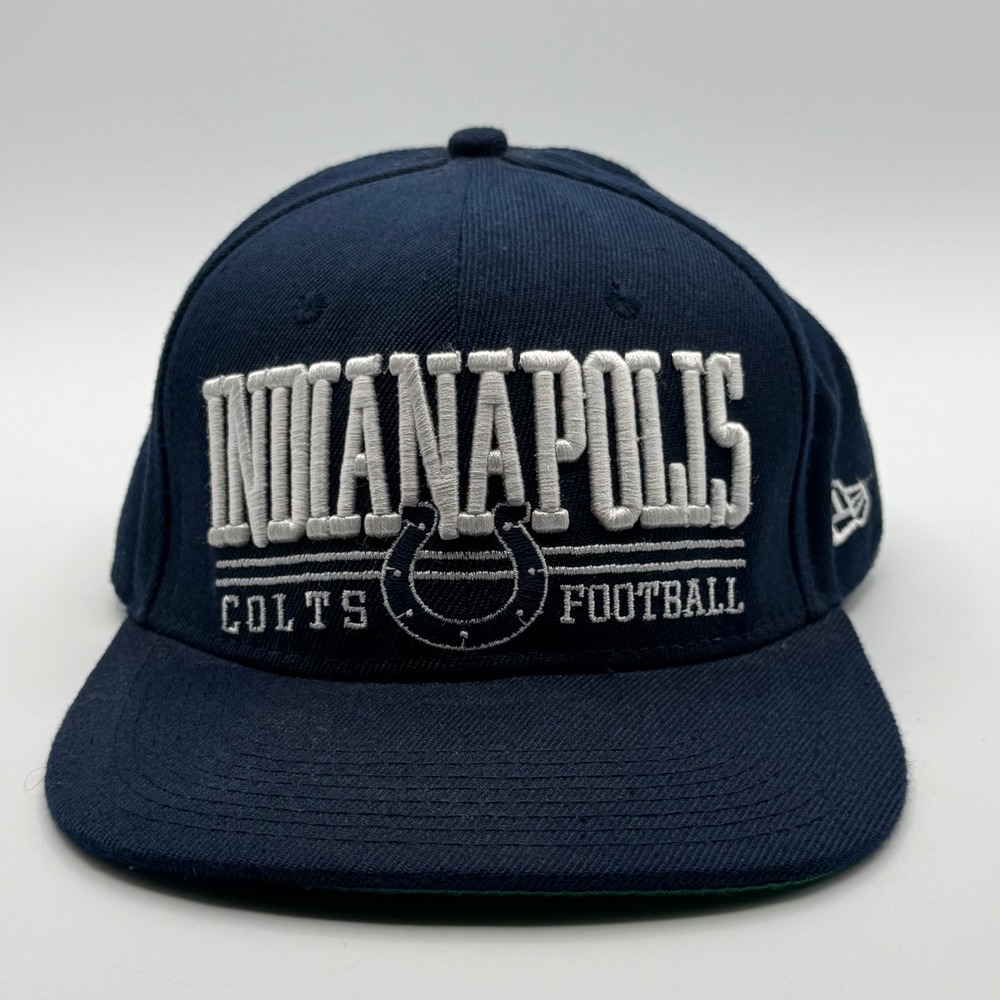 New Era Snapback Hat Mens OSFM Navy Blue NFL Indianapolis Colts Vintage Hat